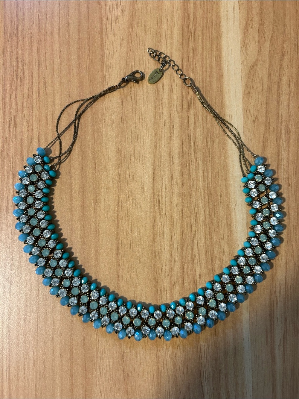 Turquoise and Clear Crystal Statement Necklace - Women Jewelry